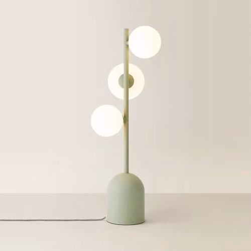 ValueLights Green Glass Globe 3 Way Table Lamp with Bulb – 1