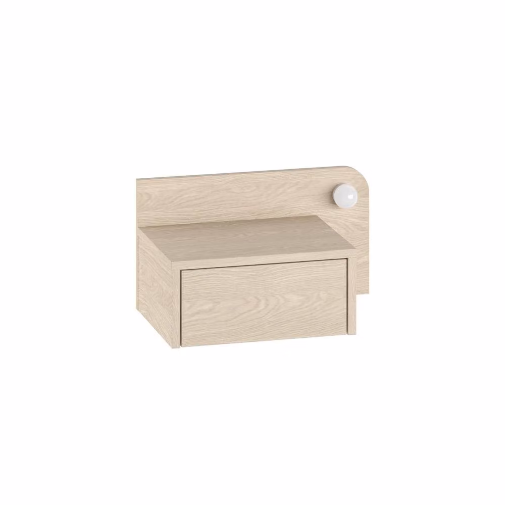 Decortie Dotta Modern Wall Mounted Bedside Table with Integrated Lighting in Oak – 3