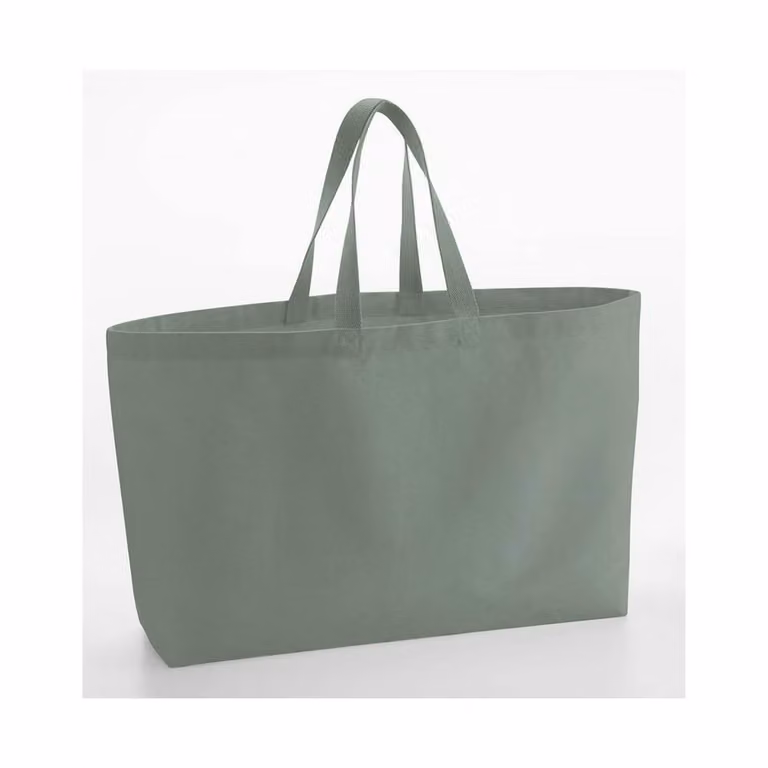 Westford Mill Canvas Oversized Tote Bag in Green, W/D/H: 41.0 x 16.0 x 56.0 cm