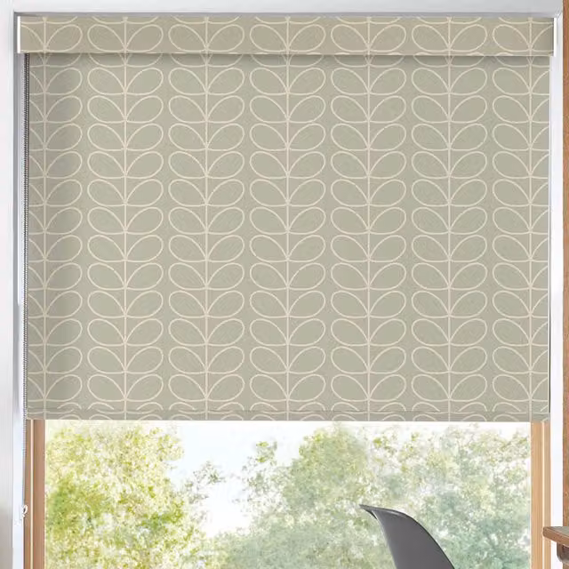 Orla Kiely Linear Stem Made to Measure Blackout Roller Blind in Pebble Beige