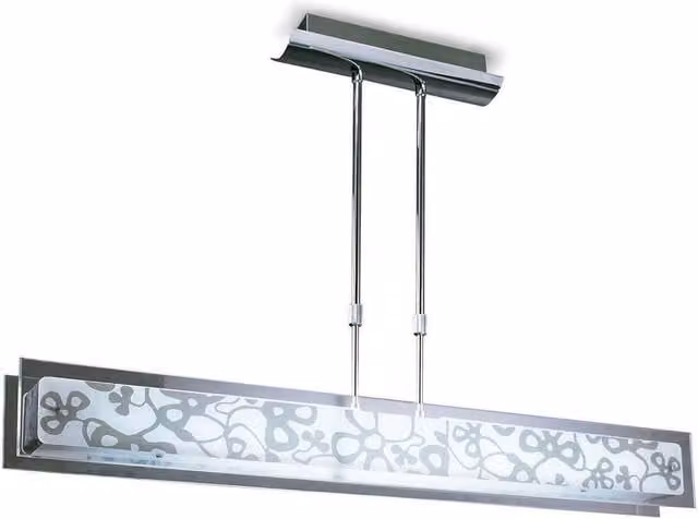 Netlighting Euphoria Linear Pendant Light in Chrome and Silver with White Glass – 1