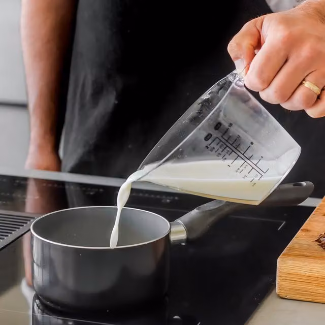 MasterClass Can-to-Pan 14cm Non-Stick Ceramic Aluminium Milk Pan for Induction Hob in Grey or Black