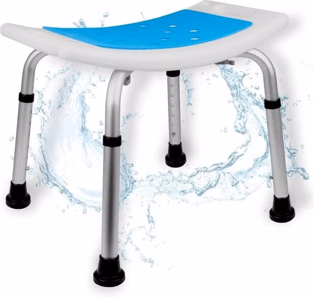 Spetlek Height Adjustable Padded Shower Chair in White – 1