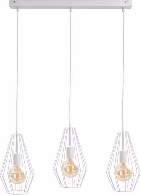 Netlighting Lex Bar Pendant Ceiling Light in White, 60cm, 3x E27