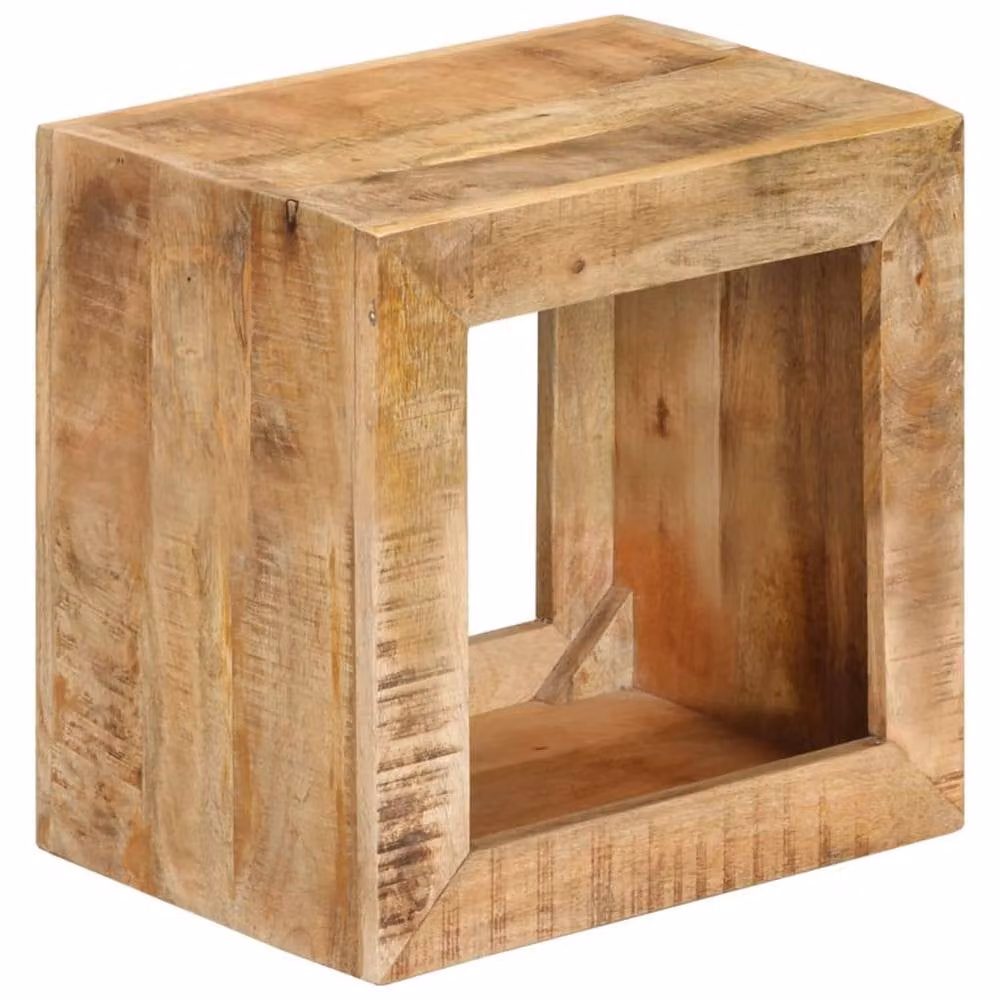 Berkfield Home Mango Wood Stool in Brown, W/D/H: 40 x 30 x 40 cm – 1