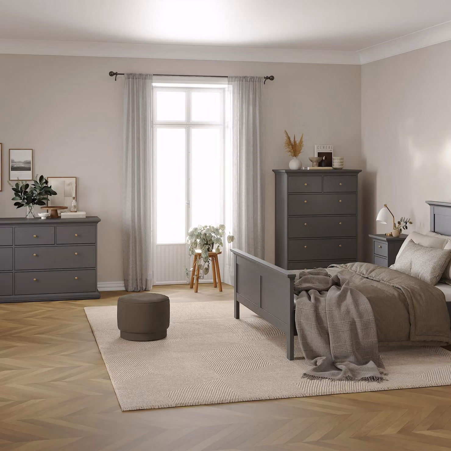 Furniture To Go Paris Classic 6 Drawer Chest in Grey Matt – 4
