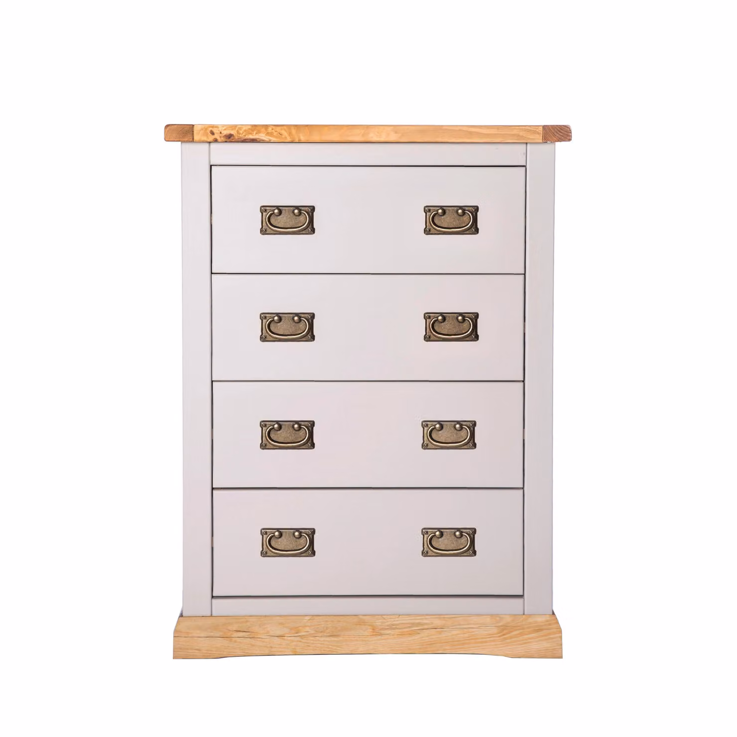 Cabinet Bits Bomporto 4 Drawer Petite Chest of Drawers in Light Grey with Brass Drop Handles – 2