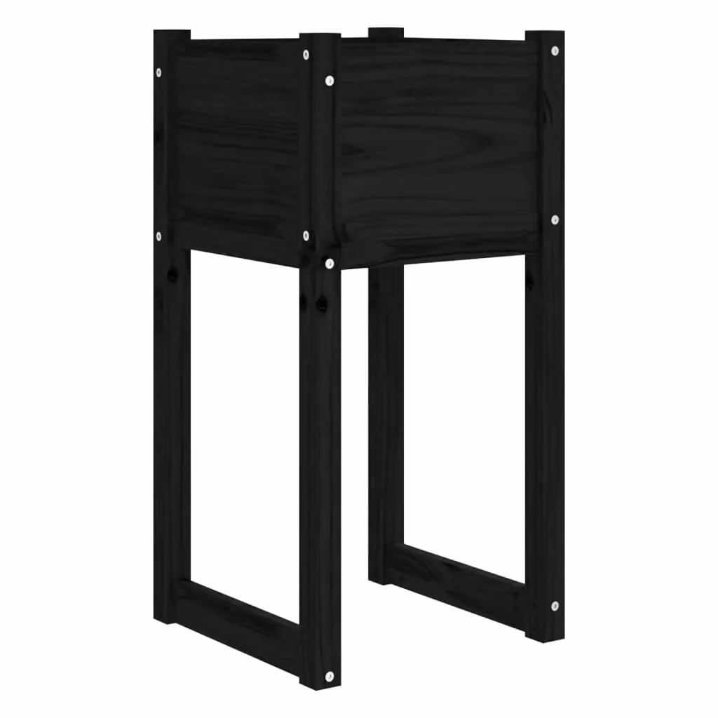 Berkfield Home Black Wooden Raised Bed Planter W/D/H: 40 x 40 x 81 cm – 2