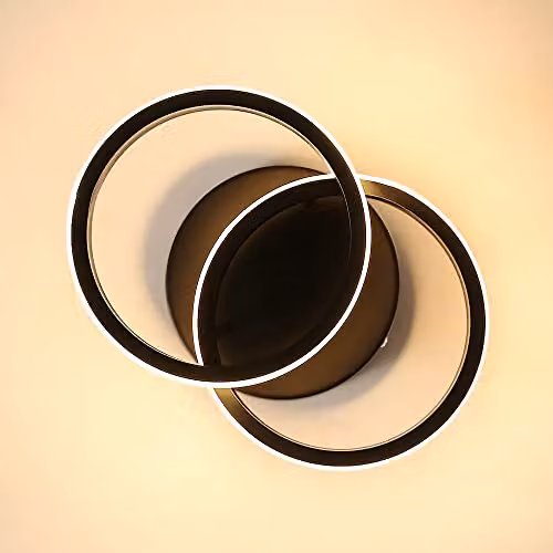 Goeco Modern Ring Design LED Ceiling Light, 22W, Warm White 3000K, Black – 5