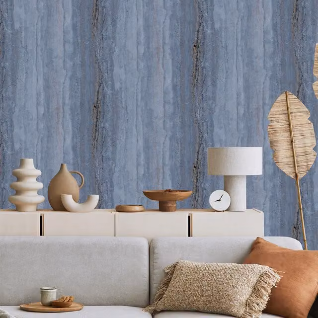 Debona Abstract Modern Wallpaper in Blue, Gold, Grey and Green