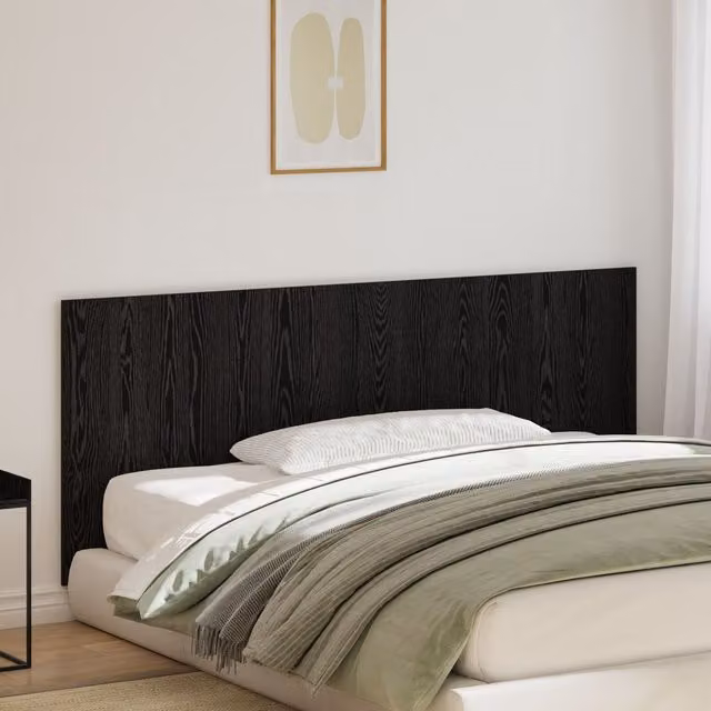 Berkfield Home Black Oak Bed Headboard, W: 200 cm, D: 1.5 cm, H: 80 cm – 1
