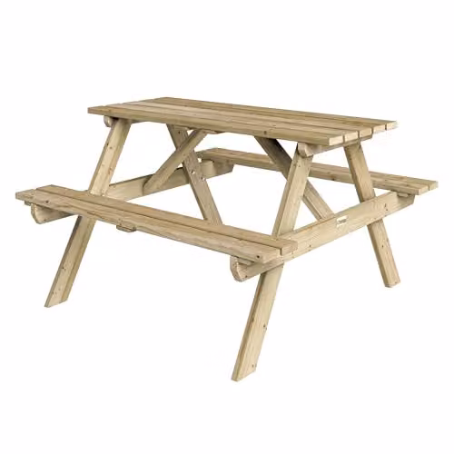 Rowlinson Traditional 4 Seater Wooden Picnic Table in Brown, L120 x W120 x H71 cm – 4