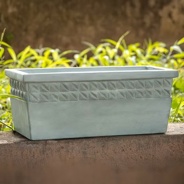 Primrose Concrete Capri Trough Outdoor Planter in Dark Green, 50cm
