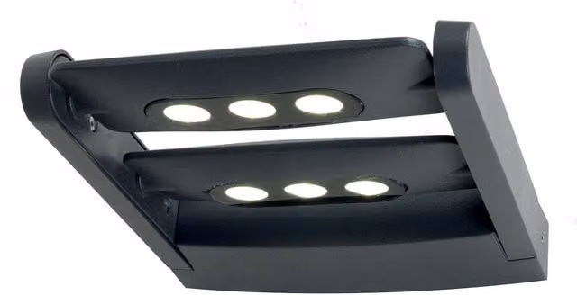 Loops LED 18W Outdoor IP65 6 Bulb Aluminium Wall Light in Grey