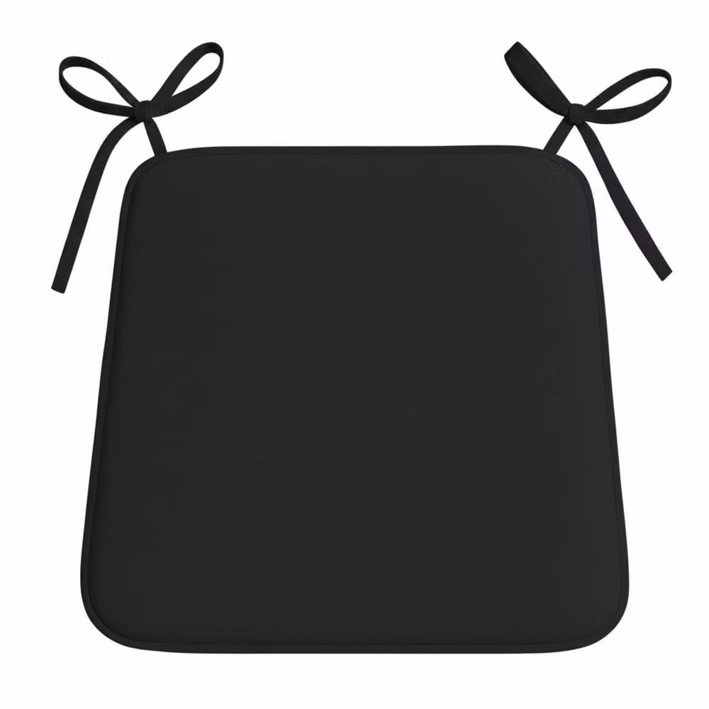 Snug City Black Foam Seat Pad with Ties for Dining and Kitchen Chairs – 2