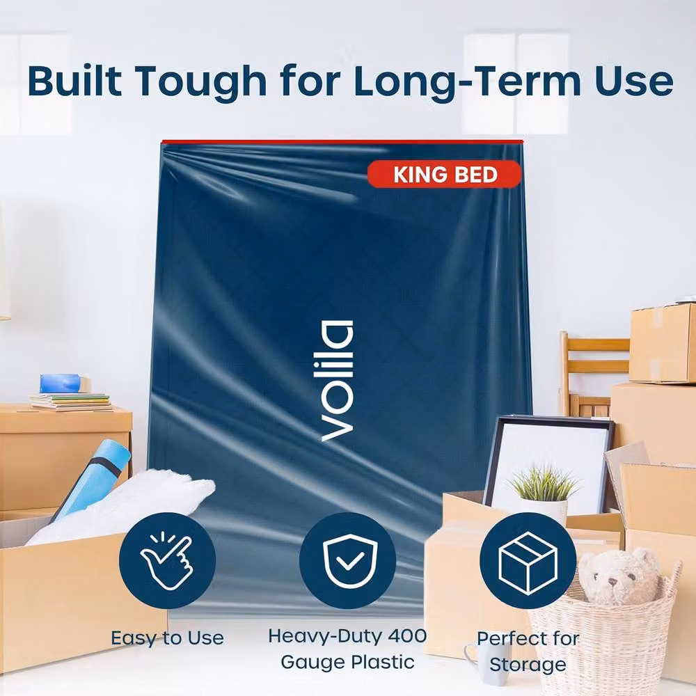 volila Blue Waterproof Mattress Storage Bag with Zipper, Medium – 2