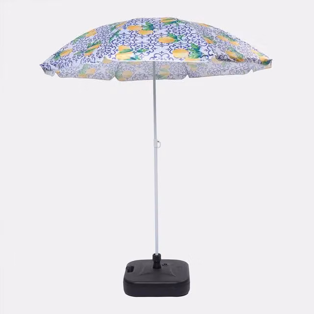 OHS Mediterranean Blue Geometric Sun Shade Parasol