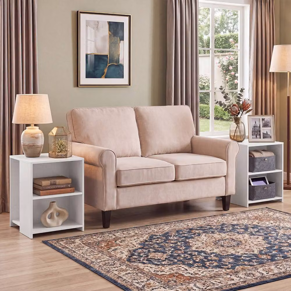 Gymax 3-Tier Square End Table with Open Storage Shelves in White – 3