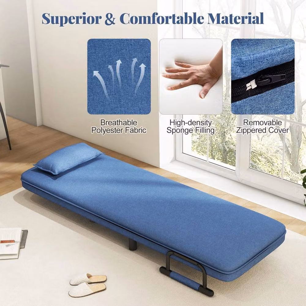 EONLION Single Folding Sofa Bed Chair in Blue – 3
