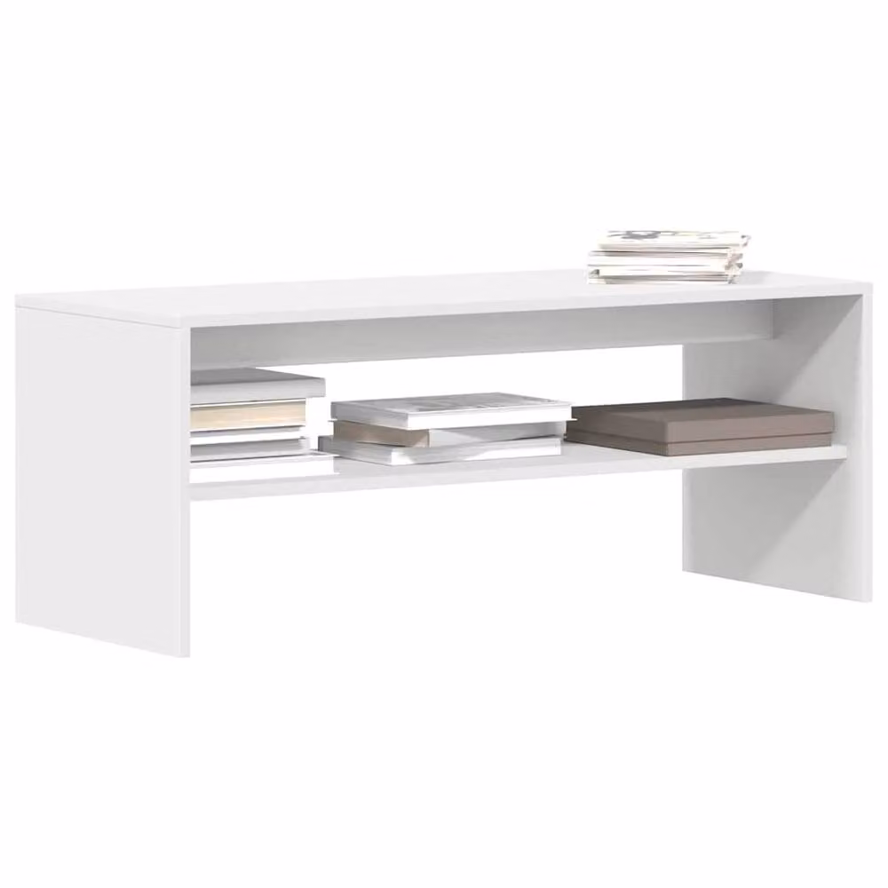 Berkfield Home White Minimalist TV Cabinet in Matt MDF, W/D/H: 100 x 40 x 40 cm – 2