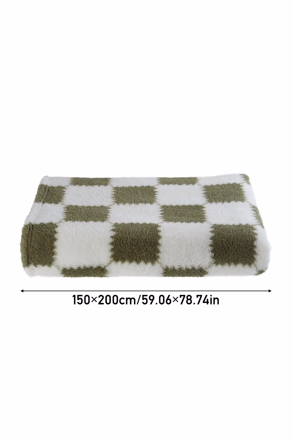Living and Home Green Checkered Flannel Soft Lightweight Fleece Throw Blanket, W: 200 cm, D: 230 cm – 6