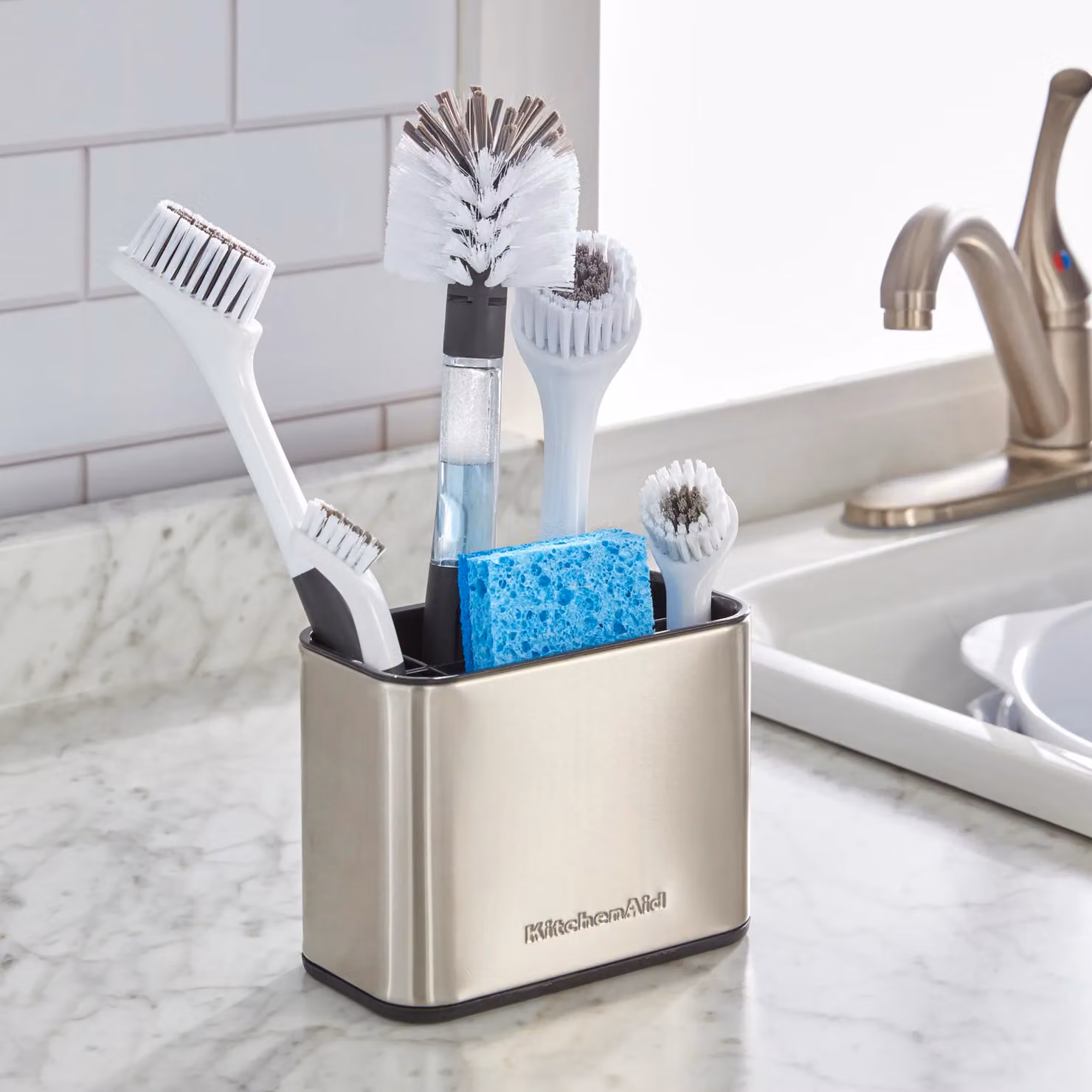 KitchenAid Stainless Steel Sink Brush Caddy in Grey – 2