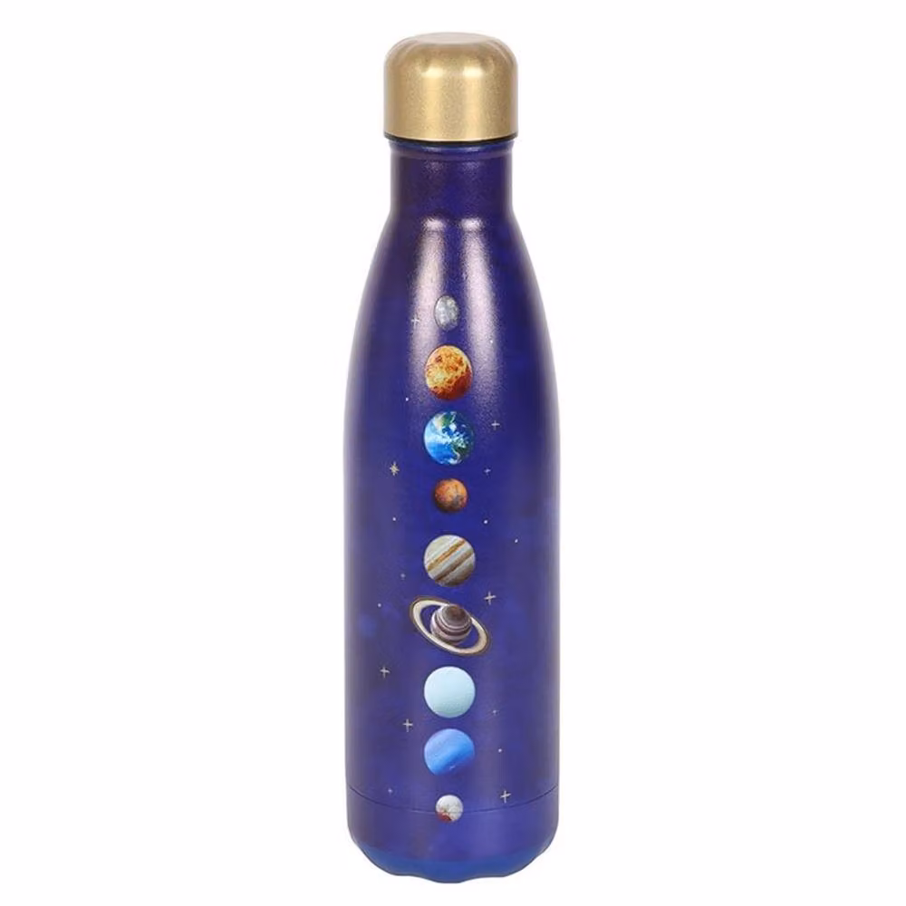 Uniqueful Solar System Metal Water Bottle in Blue and Gold, 1000ml – 2