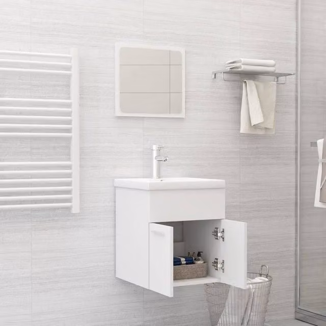 Berkfield Home Elegant White Bathroom Furniture Set in Engineered Wood