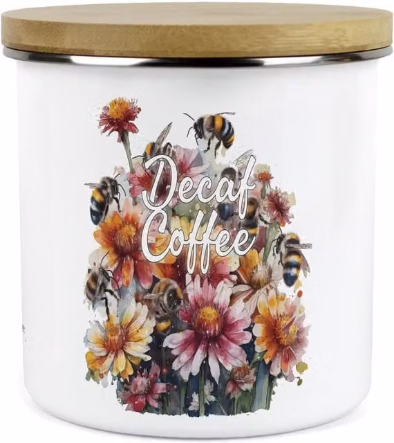 Purely Home Floral Ceramic Large Kitchen Storage Canister in White