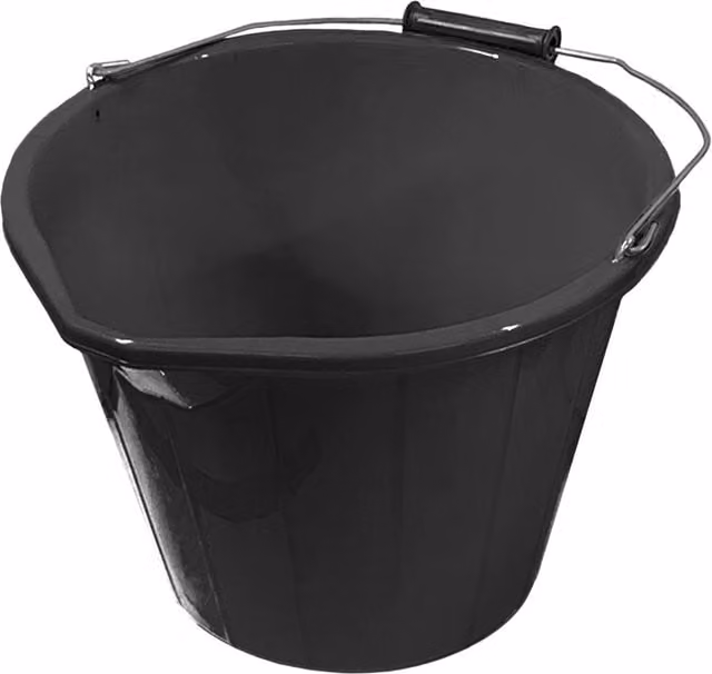 Shop4allsorts Black Plastic Builders Bucket with Handle, 450g
