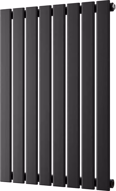 UK Radiators Typhoon Black Flat Tube Horizontal Designer Radiator, W: 54.4 cm, H: 80.0 cm – 1