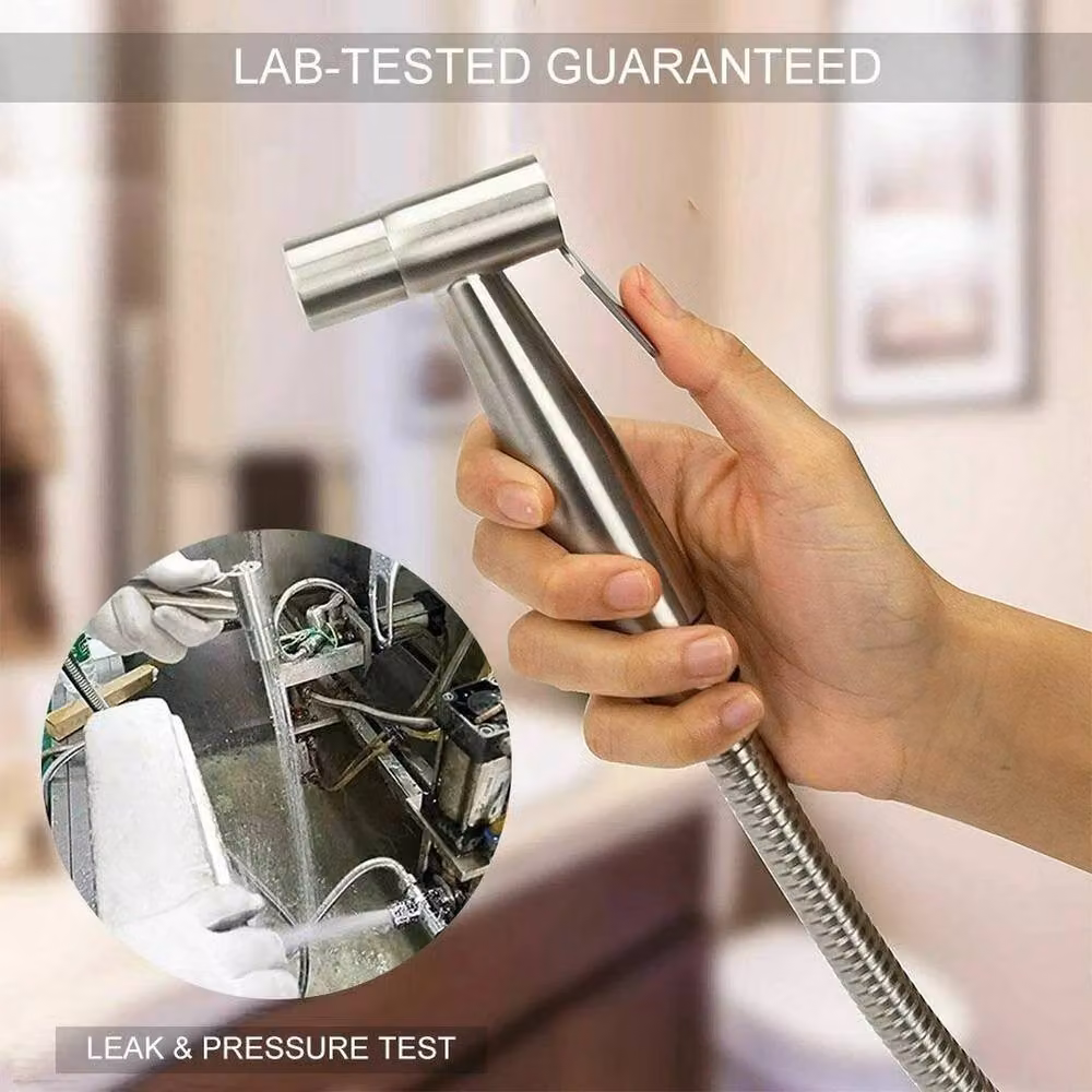 NESTLUNE Handheld Bidet Toilet Jet Spray in Silver Stainless Steel – 3