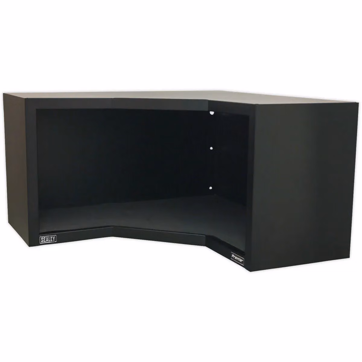 Loops Heavy Duty Modular Corner Wall Cabinet in Matt Grey and Black Steel Construction W/D/H: 93.0 x 51.0 x 45.8 cm – 2