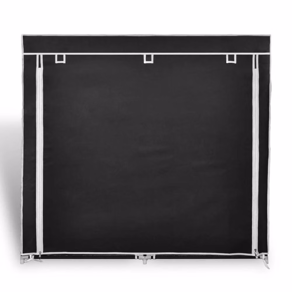 Berkfield Home Fabric Shoe Cabinet with Cover, Black, W/D/H: 115 x 28 x 110 cm – 3
