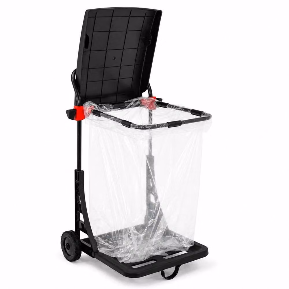 NESTLUNE Garden Waste Bag Holder Rubbish Trolley Cart, Black, W: 100 cm, D: 60 cm – 3