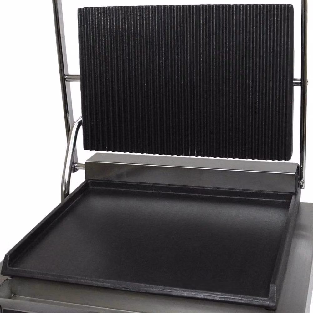 KuKoo Silver Grooved and Flat Panini Press with Cast Iron and Stainless Steel Plates – 2
