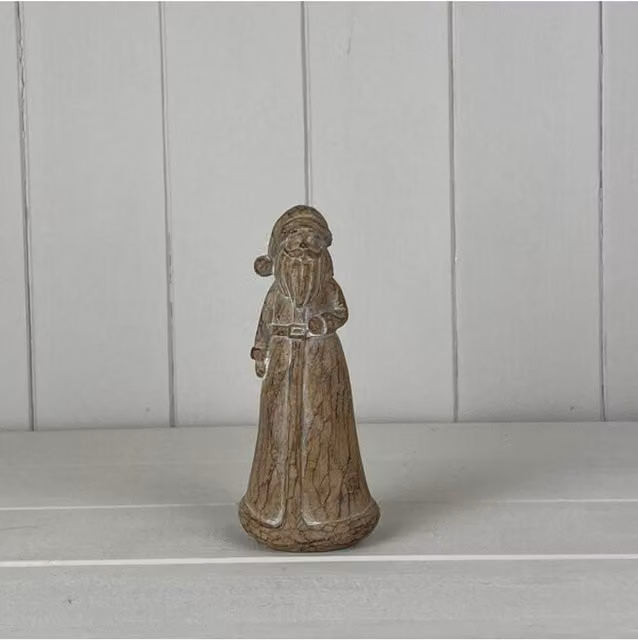 KDMD Natural Brown Ceramic Santa Christmas Ornament Figure