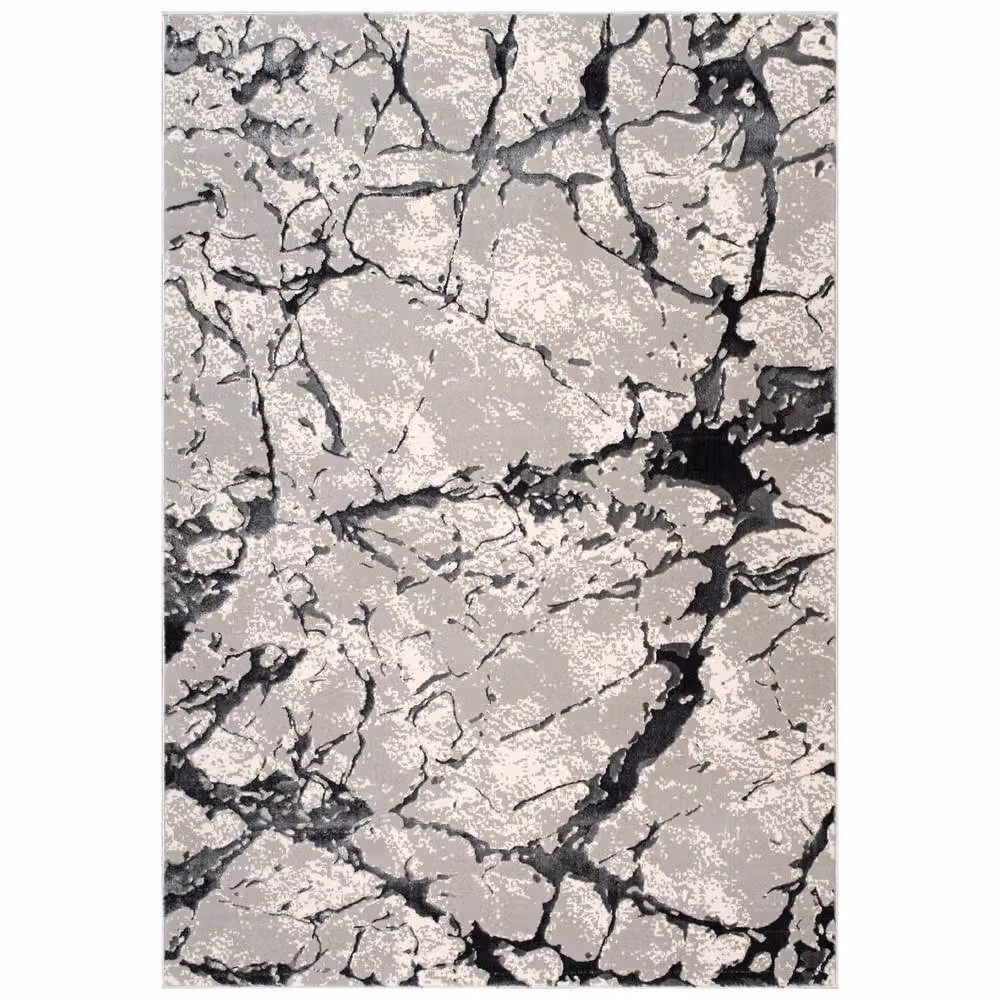 Smart Living Venice Modern Carved Abstract Rug in Grey, W: 160 cm, L: 230 cm – 3