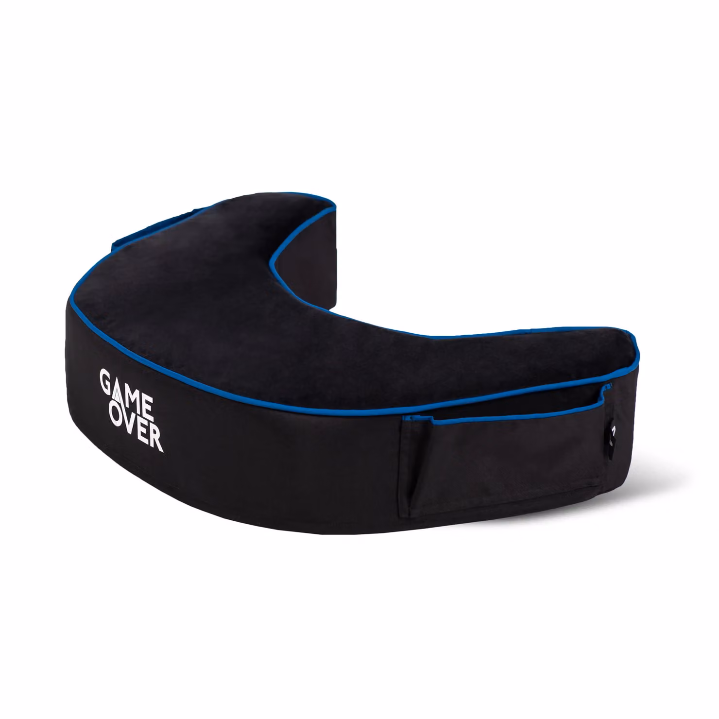 Game Over Store Contoured Ergonomic Gaming Support Lap Cushion in Black Polyester Velour
