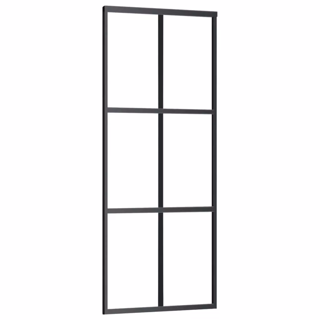 Berkfield Home Sliding Glass and Aluminium Door, Black, W: 76 cm, H: 205 cm – 2