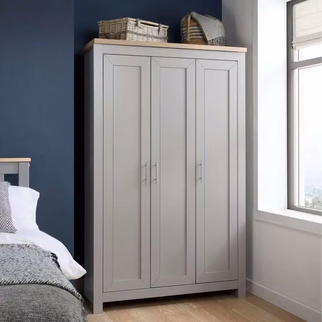 Birlea Highgate 3 Door Wardrobe in Grey and Oak