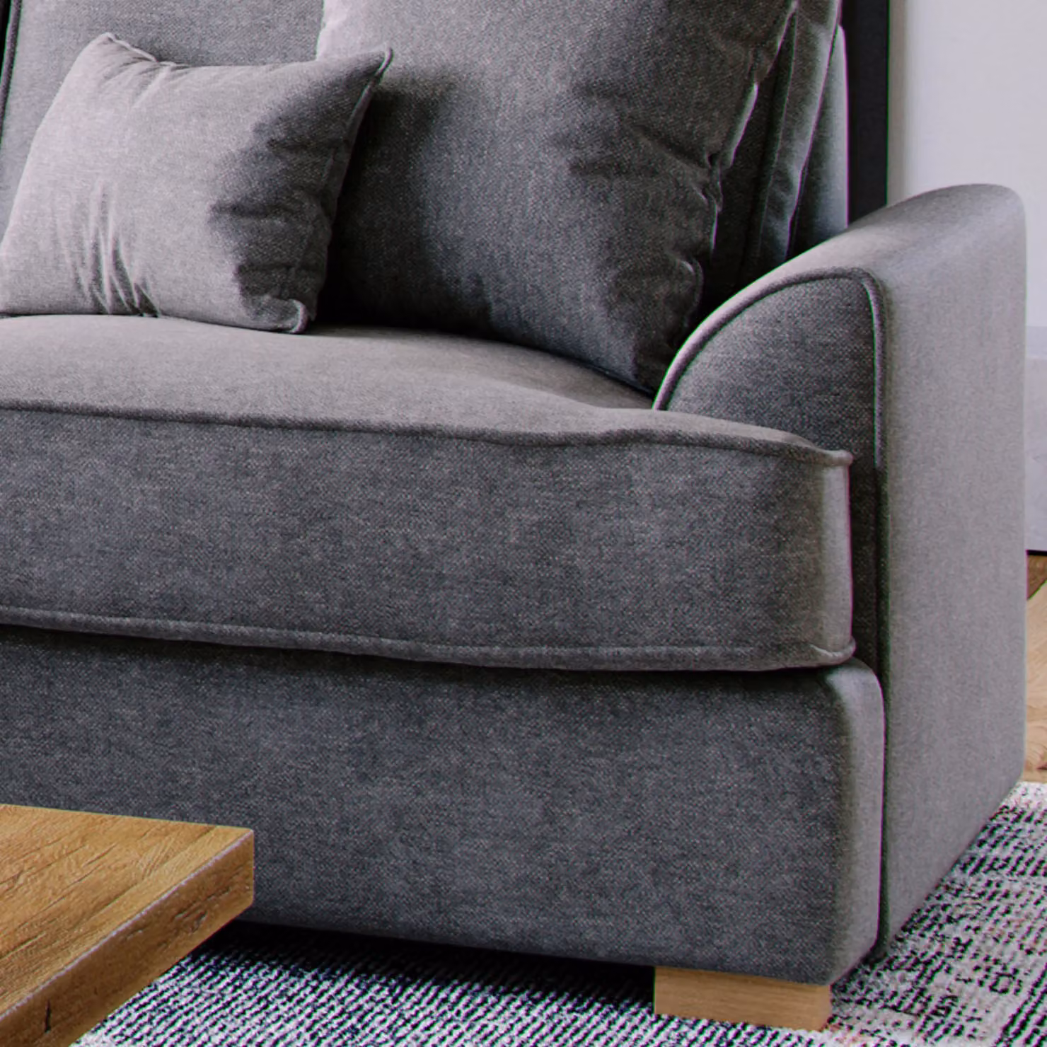 The Great Sofa Company Ophelia Chenille Fabric Armchair in Grey – 3