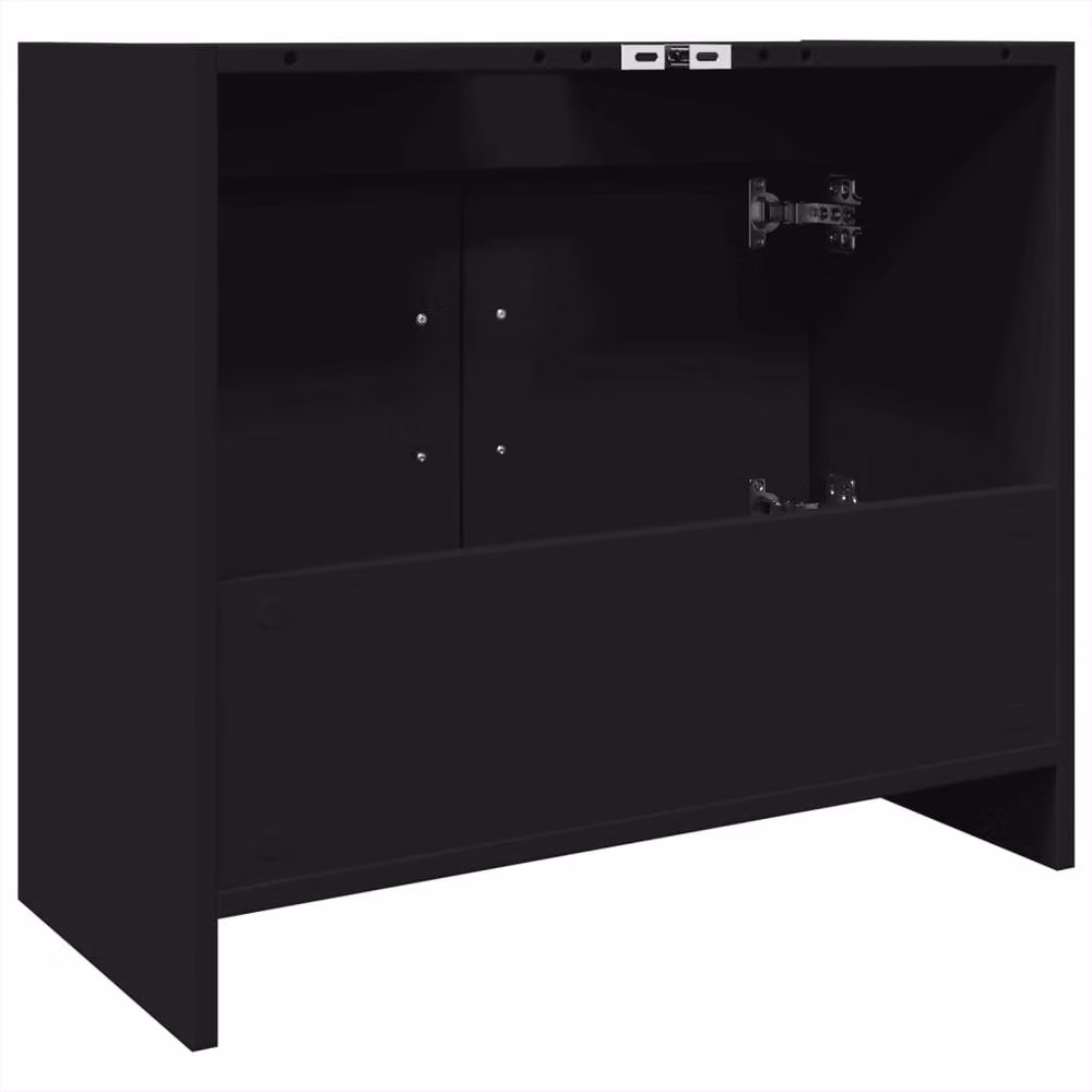 Berkfield Home Black Freestanding Bathroom Sink Cabinet with Hinged Doors, W/D/H: 63 x 29 x 55 cm – 3
