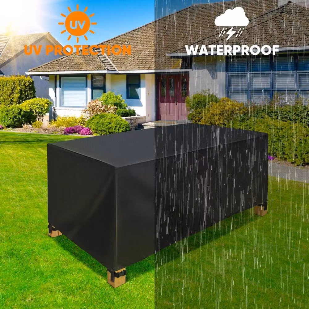 EONLION 210D Waterproof Outdoor Garden Furniture Cover, Black – 4