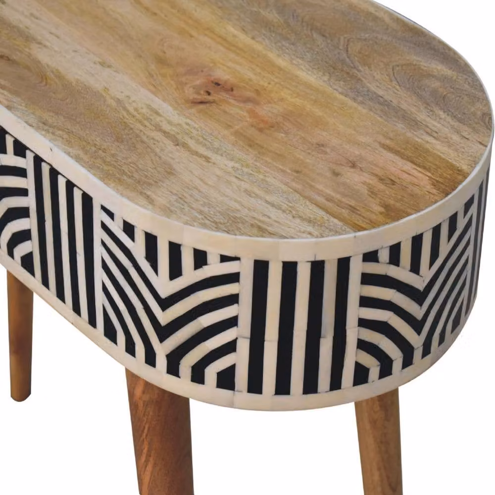 STILVORA Mango Wood Oval Console Table in Brown – 2