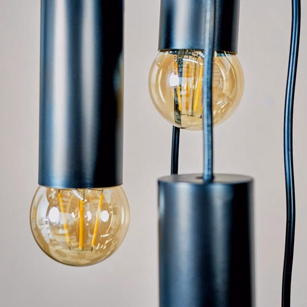 ValueLights Quintus Black Metal LED Pendant Lantern Ceiling Light – 3