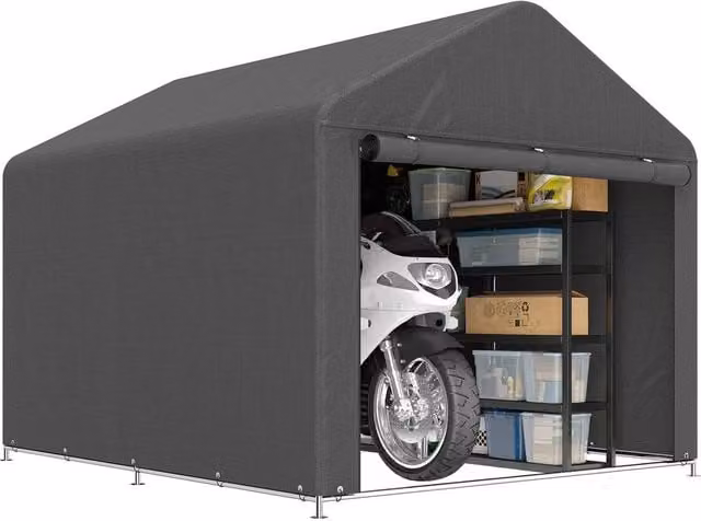 Rolipo Waterproof Bike Storage Tent, Dark Grey, W: 201.17 cm, D: 237.7 cm, H: 237.7 cm