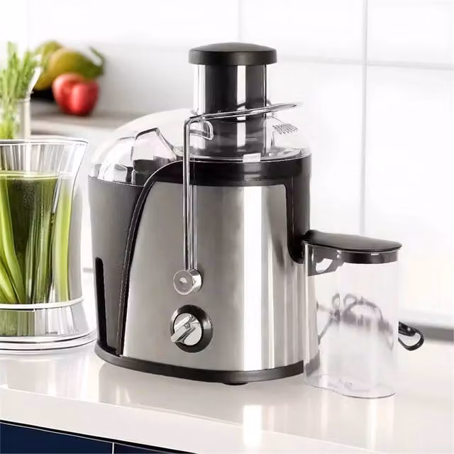 Nordara 1000W Centrifugal Juicer Machine, Stainless Steel Whole Fruit and Vegetable Extractor in Black – 1