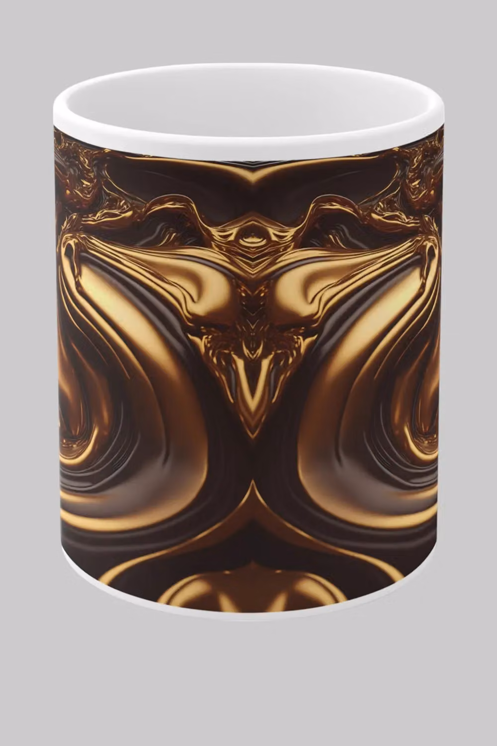 Simply Stunning Mugs Ceramic Swirl Design Mug Set in White and Gold – 2