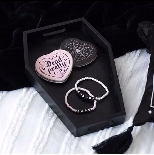 KDMD Plain Black Coffin Trinket Tray